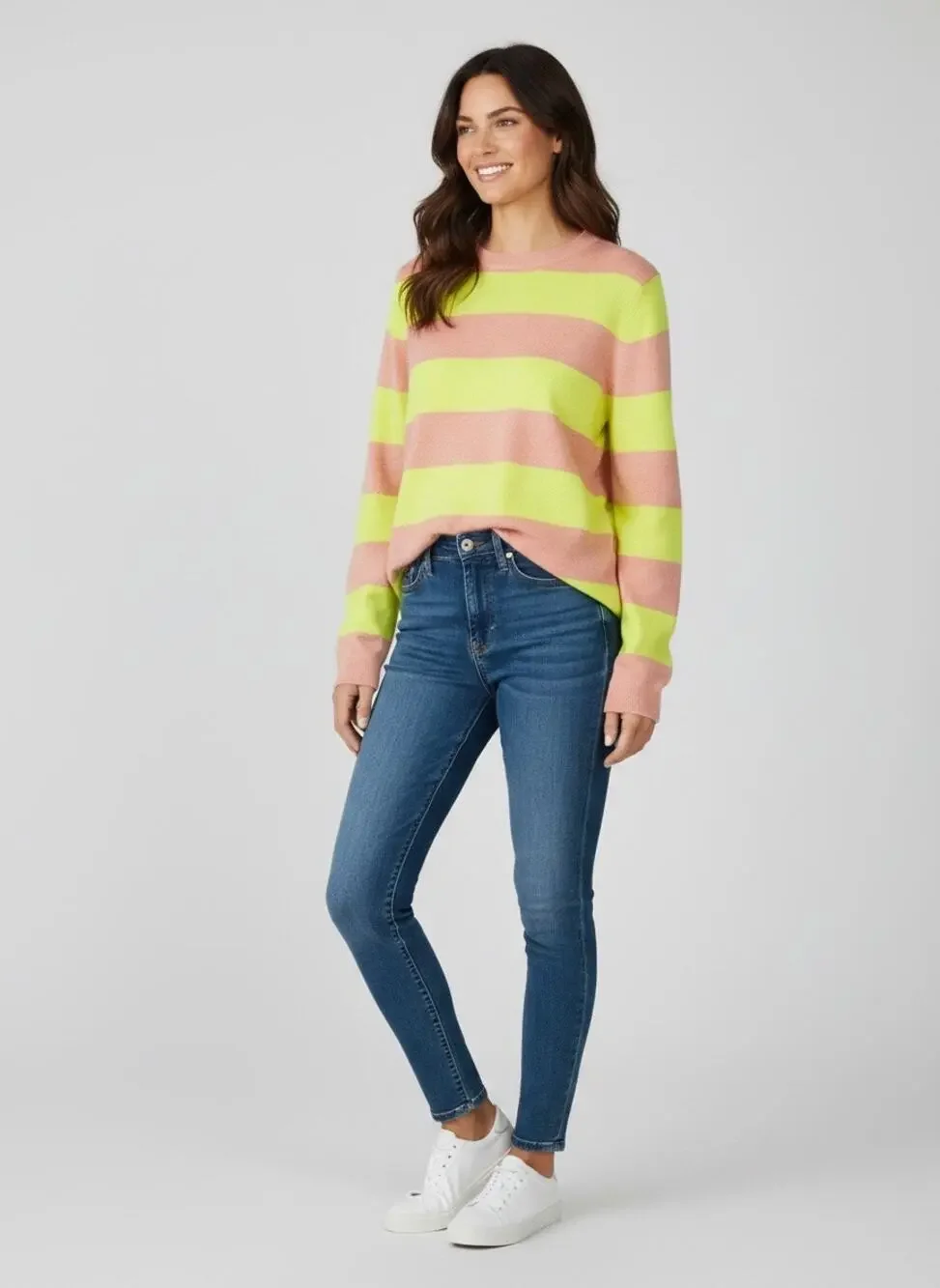 J. Crew Collection 100% Cashmere Boyfriend Crew Neck Sweater Peach Citron S NWT
